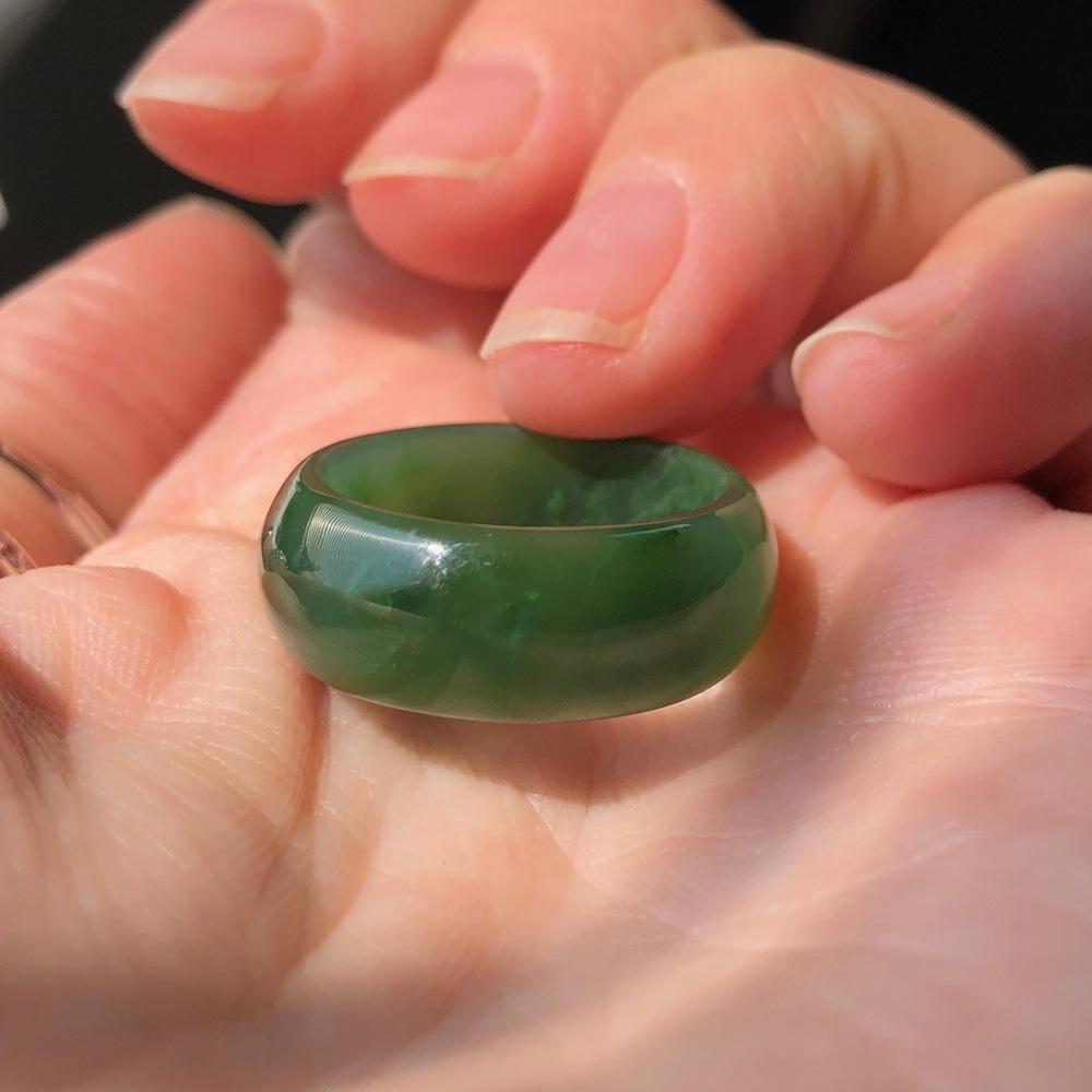 Sebastian Wide Band Jade Ring