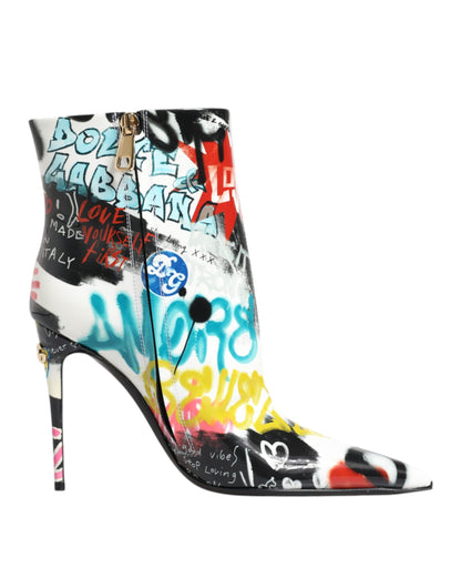"Keira" Graffiti Mid-Calf Boots