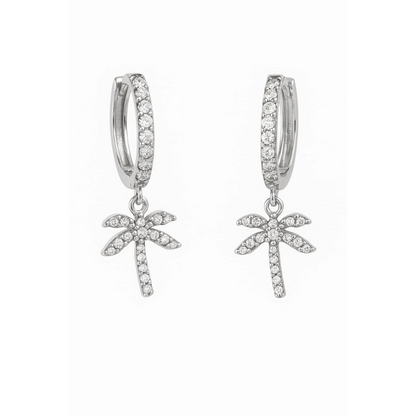 Golden Palms Hoop Drop Earring