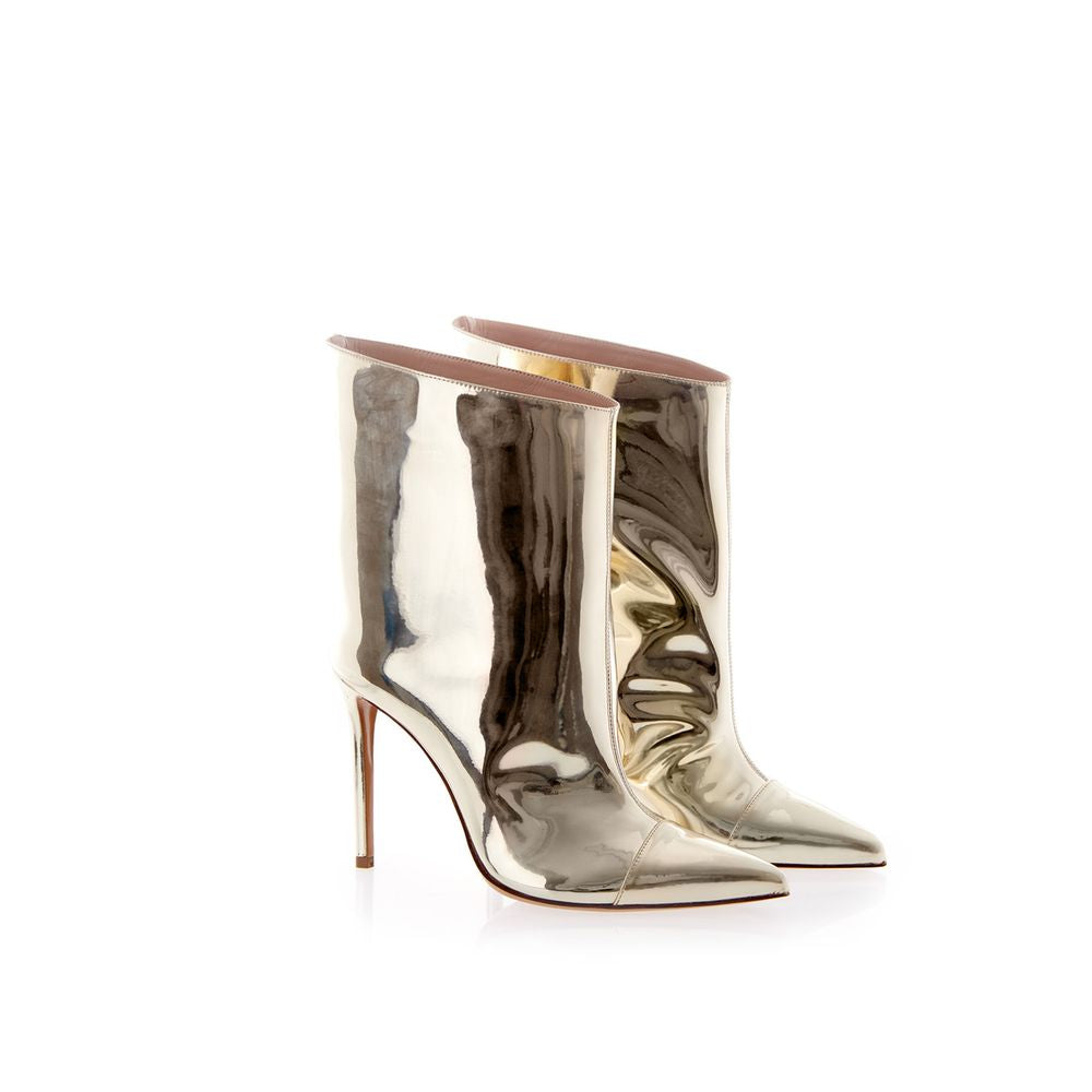 Mirror Patent Leather Ankle Boots