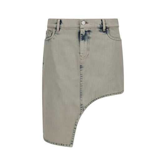 Asymmetric Denim Miniskirt