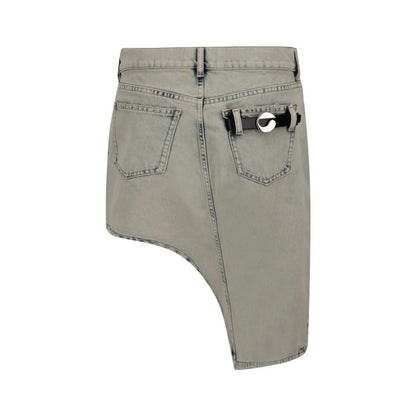 Asymmetric Denim Miniskirt
