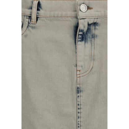 Asymmetric Denim Miniskirt