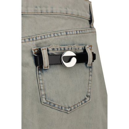 Asymmetric Denim Miniskirt