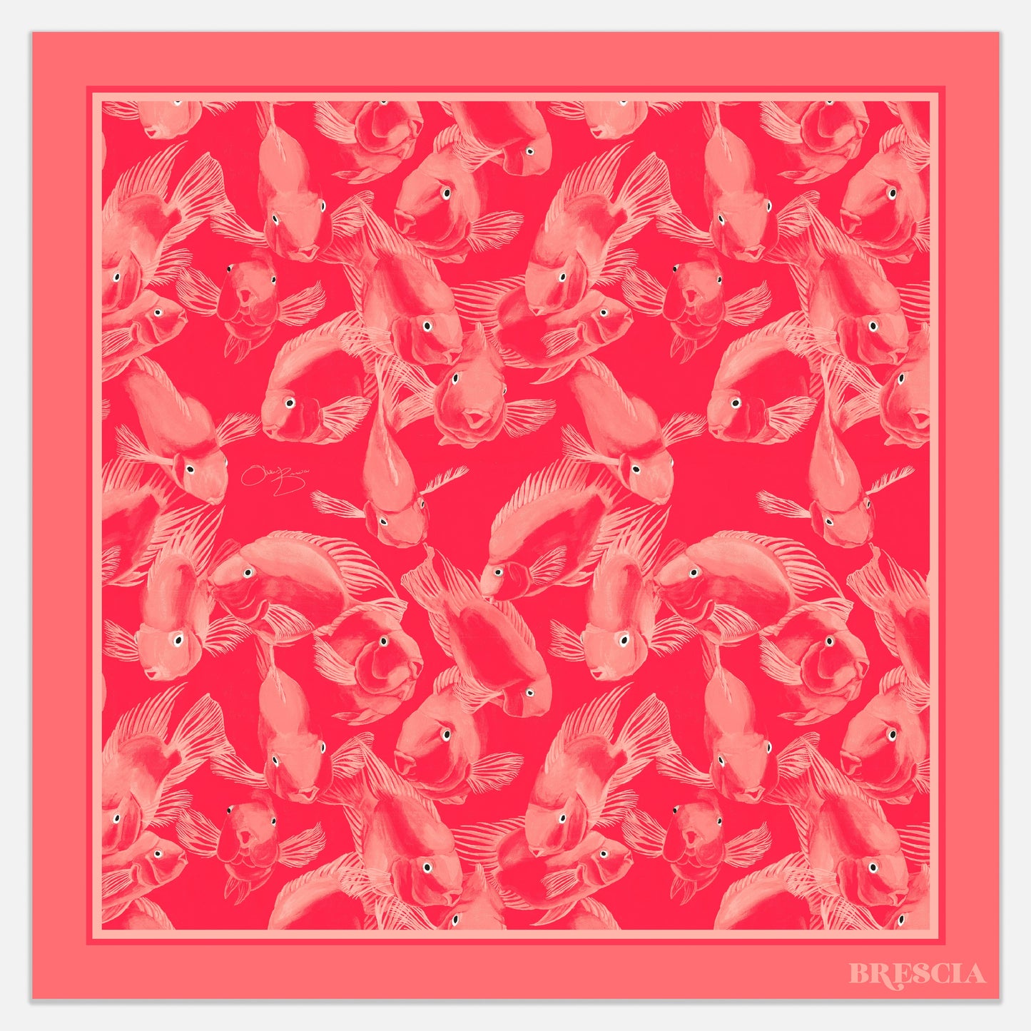 Parrots of Paradise Pink Silk Scarf