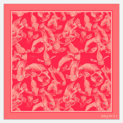 Parrots of Paradise Pink Silk Scarf