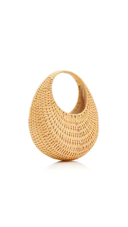 Coastal Circle Natural Straw Bag