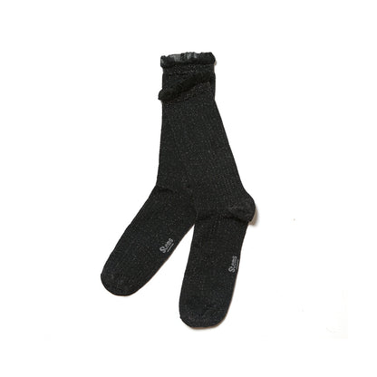 Soft Ruffle Metallic Socks