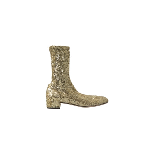 La Scala Gold Sequin Boots